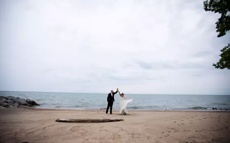 Wedding on lake Huron Beach